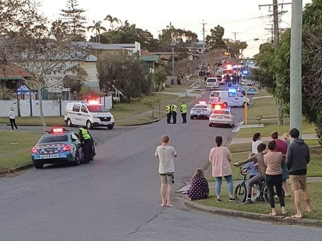 The scene at Hillgrove Street at Upper Mount Gravatt on Wednesday afternoon.