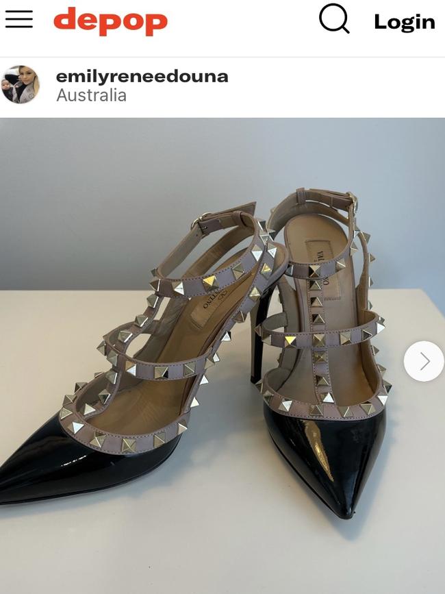 The shoes are for sale on Emily Douna’s Depop account.