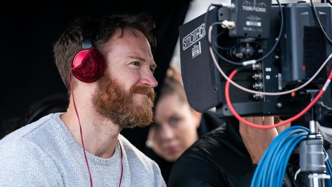 Josh Lawson in director mode, on set of his film, Long Story Short.