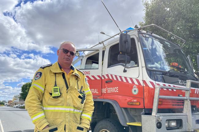 Yarragong RFS captain Andrew Barnard in the Forbes CBD following the November 2022 flooding. Picture: Aymon Bertah