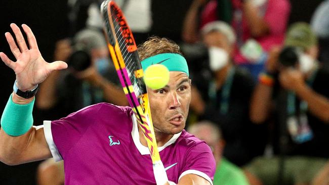 Nadal was on song throughout, only stumbling in the third set, before regrouping and booking his spot in the final. Picture: AFP