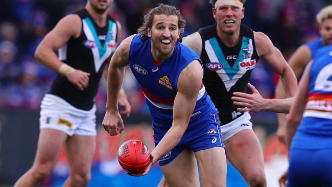 Marcus Bontempelli won the Bulldogs best and fairest but he didn’t reach the same heights as his form in 2016. Picture: Michael Klein