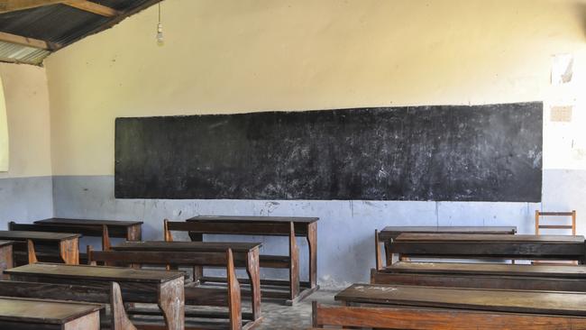 An African classroom.