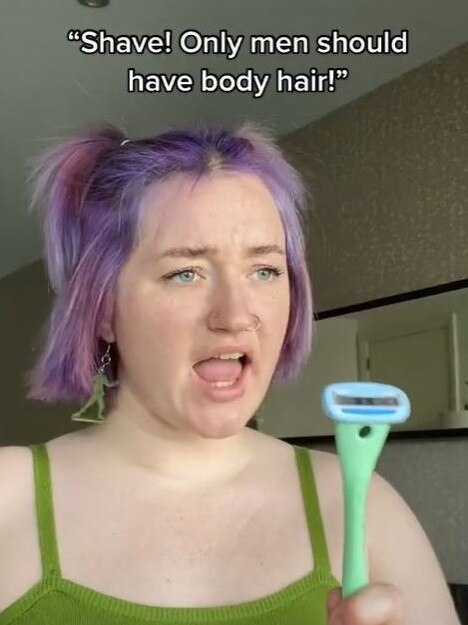 Gen Z women are fighting to ‘normalise’ female body hair. Picture: TikTok