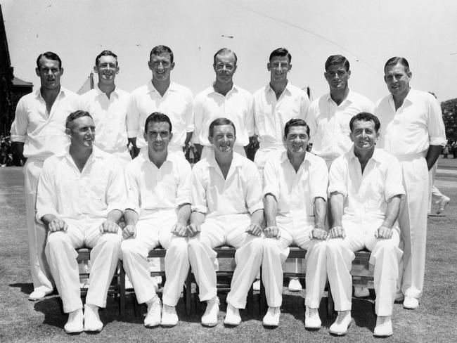 The Australian Test side for the fourth Test at Adelaide in 1963. Booth is pictured back row, second left. (Pic by unidentified staff photographer)