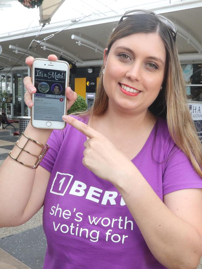 Independent candidate Saraya Beric has resorted to Tinder to try and get votes - and reckons the novel tactic has rattled incumbent Mermaid Beach Member from LNP Ray Stevens. Photo by Richard Gosling