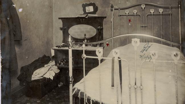 Snowy Cutmore’s bedroom, where Squizzy Taylor was fatally shot. Picture: Supplied