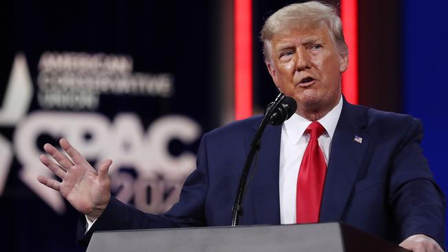 Donald Trump addresses the Conservative Political Action Conference in Orlando, Florida. Picture: AFP.