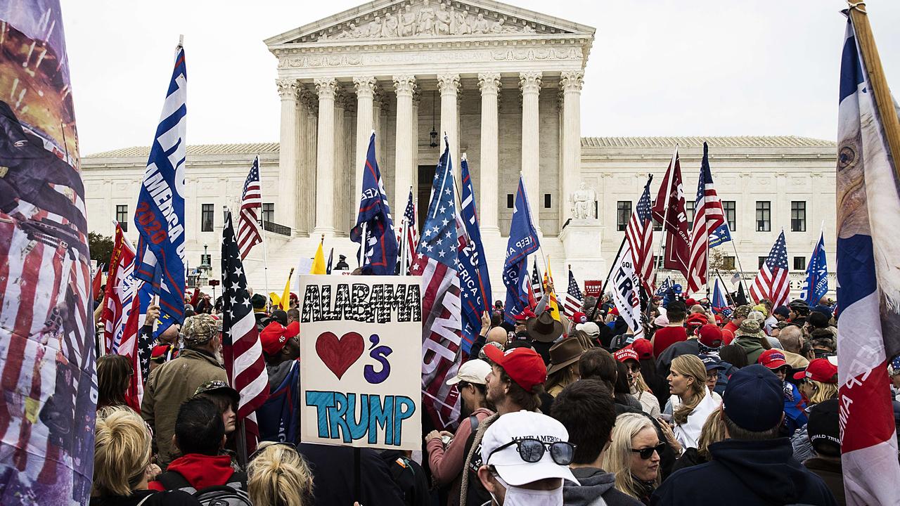 Supporters of President Donald Trump protesting outside the Supreme Court over the weekend. Picture: Tasos Katopodis/Getty Images/AFP