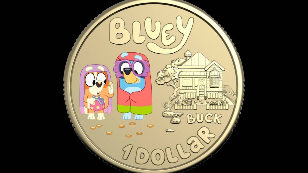The Grannies dollar in the Bluey set from the Royal Australian Mint. Picture: supplied