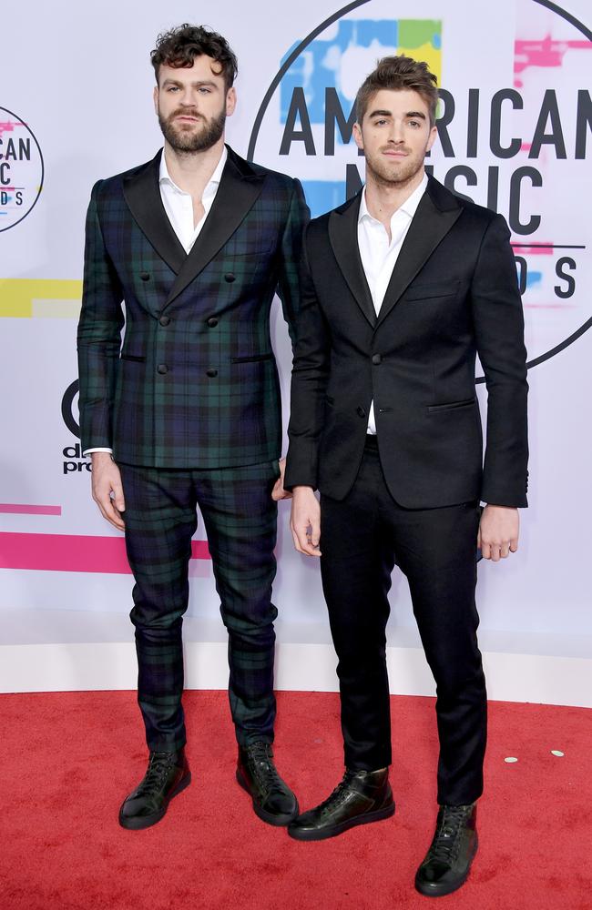Alex Pall and Andrew Taggart of The Chainsmokers attend the 2017 American Music Awards at Microsoft Theater on November 19, 2017 in Los Angeles, California. Picture: Getty
