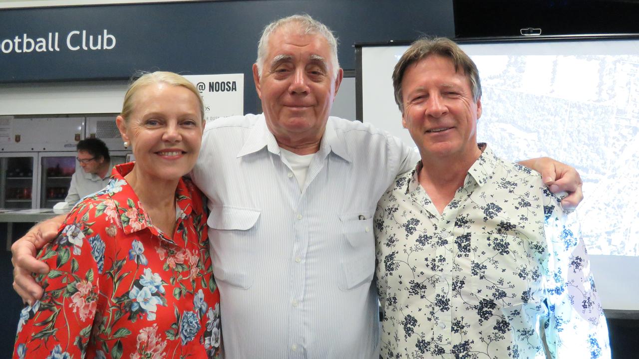 Adrian Williams (middle), pictured with Sandy Bolton and former Noosa Mayor Tony Wellington, made a submission on behalf of a Noosa community group and Mr Wellington at the Noosa Shire Residents and Ratepayers Association AGM.