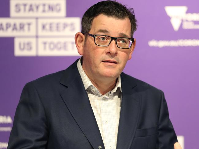 Victorian Premier Daniel Andrews addresses the media during a press conference in Melbourne, Sunday, June 28, 2020. Premier Andrews is commenting on the latest Coronavirus figures which have been on the rise in Victoria. (AAP Image/David Crosling) NO ARCHIVING