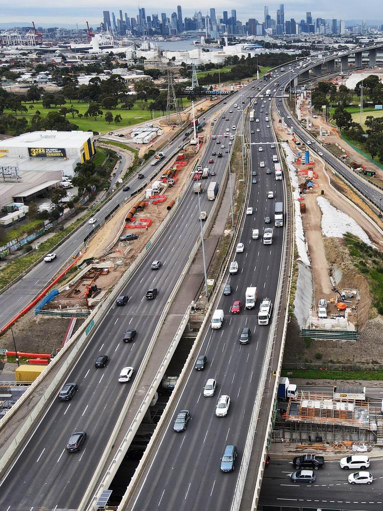 Construction on the Melbourne West Gate tunnel project. Picture: Aaron Francis