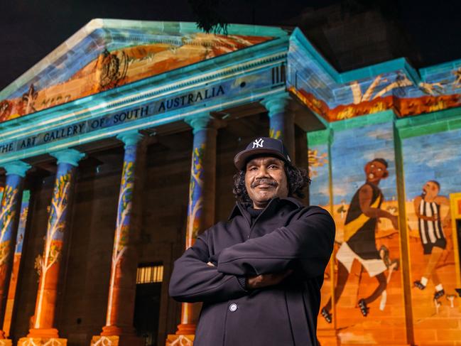 Namatjira won the Archibald for his painting of Adam Goodes, becoming the first Indigenous artist to win the award. But this time around he painted a self-portrait. “When I paint self-portraits, I want people to get to know me a bit and see what is important to me – Country, family, history, power, recognition,” Namatjira said. “Self-portraiture is a way of sharing what it might be like to be in my shoes. It’s also an opportunity for me to look at the history of this country and ask, who has the power, and why?” Photo: Sia Duff