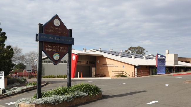 Freeman Catholic College in Bonnyrigg Heights is closed due to one of its students testing positive to COVID-19. Picture: Tim Hunter.