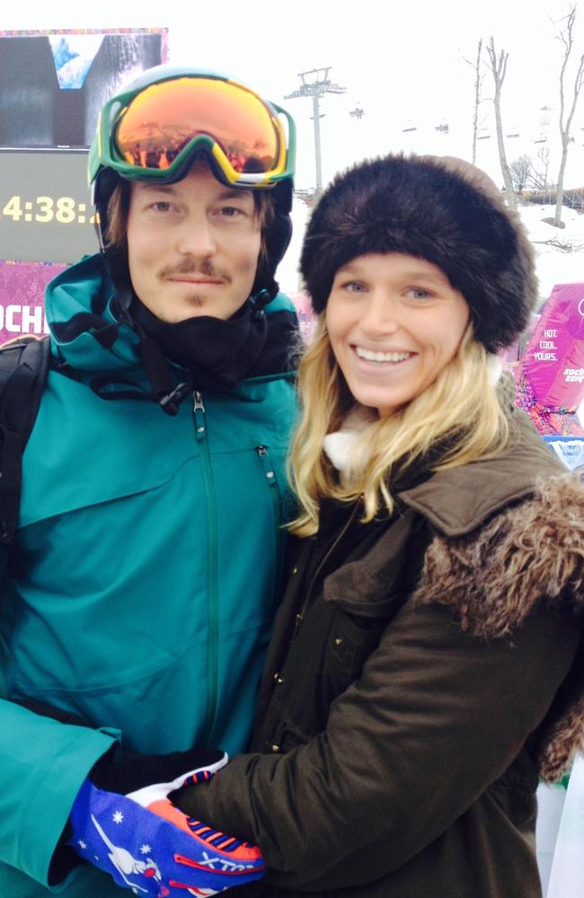 Alex ‘Chumpy’ Pullin and his girlfriend Ellidy in Sochi in 2014.