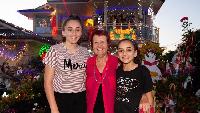 Doris Meilak with her granddaughters Alexandra and Alyissa Zammit. Picture: Jordan Shields