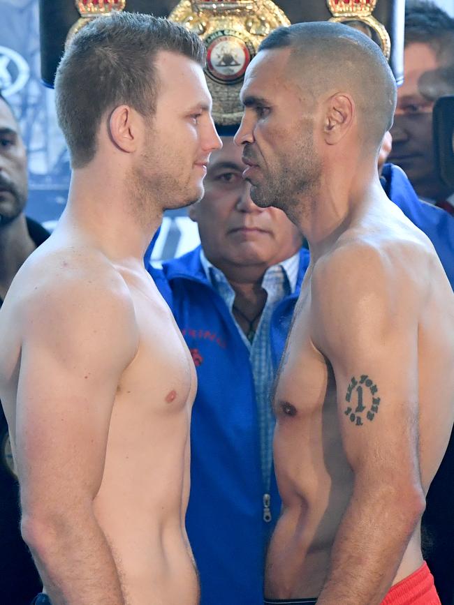 Friday night’s Jeff Horn-Anthony Mundine face-off helped put Brisbane on the boxing map. Picture: Darren England/AAP