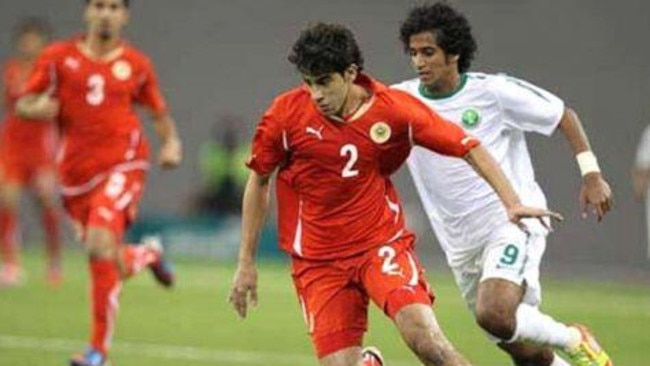 In action for Bahrain.