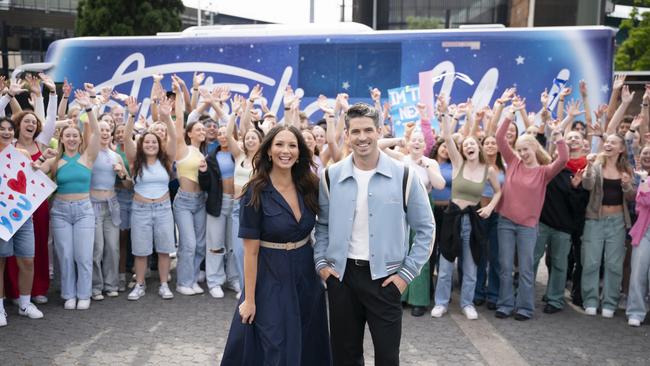 Hosts Ricki-Lee and Scott Tweedie for the 2024 season of Australian Idol which kicks off on Monday. Picture: Seven