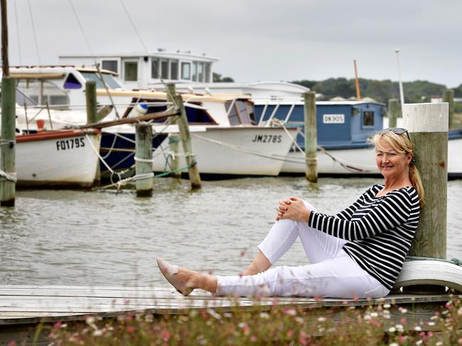 Wendy Watson relaxes along the Murray River at Birks Harbour Marina, Goolwa. But the State Government is far from relaxed Picture: Bianca De Marchi