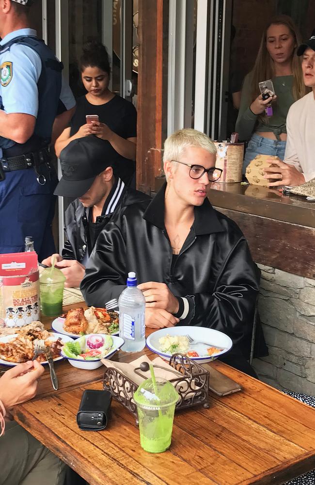 Justin Bieber at Chargrill Charlie's Mosman. Source: Supplied.