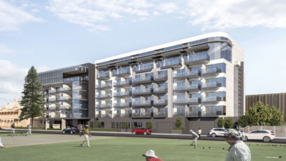 An artist’s impression of the planned Wyndham Hotel at Victor Harbor.