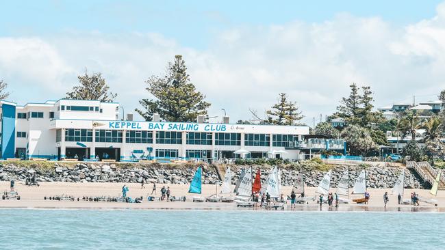 The Keppel Bay Sailing Club clubhouse during sailing regattas.