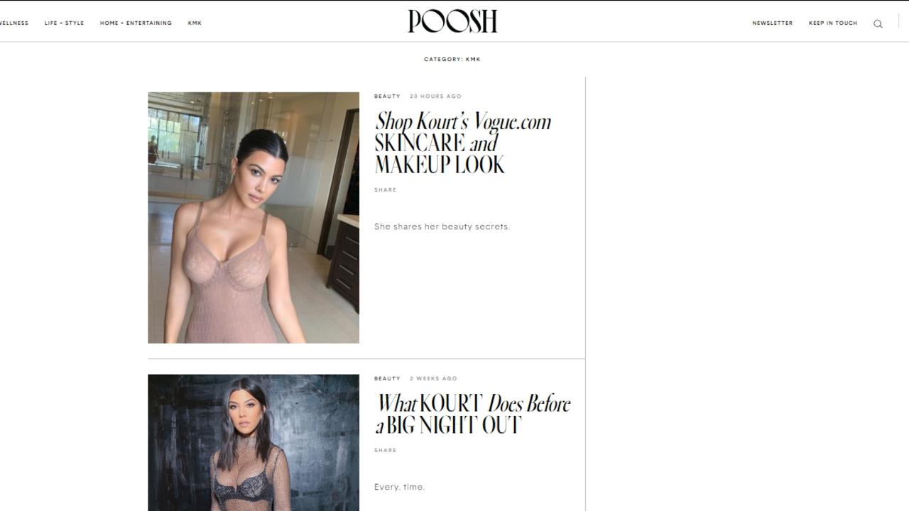 What does Kourt do before a ‘big night out’? Picture: poosh.com