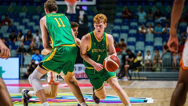 Joshua Dent, NSW Country Junior Male of the Year recipient, at the FIBA U17 Basketball World Cup in 2022. Photo: Contributed