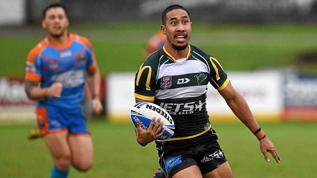 Jets players' player Julian Christian finds room to run against Northern Pride at the North Ipswich Reserve. Picture: Rob Williams