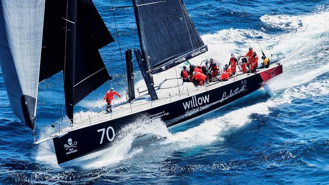 This handout image taken on December 26, 2024 and received from Rolex Sydney Hobart Yacht Race on December 29, shows the yacht Celestial competing at the start of the annual 2024 Sydney to Hobart yacht race. (Photo by Carlo Borlenghi / ROLEX / AFP) / RESTRICTED TO EDITORIAL USE - MANDATORY CREDIT "AFP PHOTO / ROLEX / CARLO BORLENGHI" - NO MARKETING NO ADVERTISING CAMPAIGNS - DISTRIBUTED AS A SERVICE TO CLIENTS