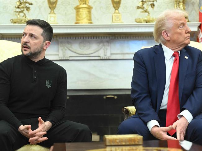 TOPSHOT - US President Donald Trump and Ukraine's President Volodymyr Zelensky meet in the Oval Office of the White House in Washington, DC, February 28, 2025. Zelensky on February 28 told Trump there should be "no compromises" with Russian President Vladimir Putin as the parties negotiate to end the war after Moscow's invasion. (Photo by SAUL LOEB / AFP)