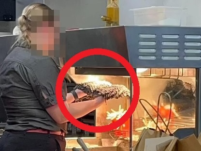 A McDonald’s worker has been filmed in a “disgusting” act which has horrified fastfood lovers.