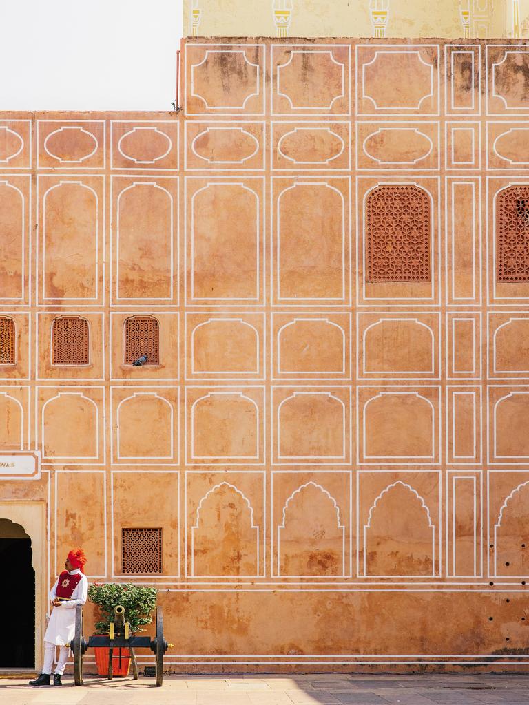 A guard at the City Palace in Jaipur.