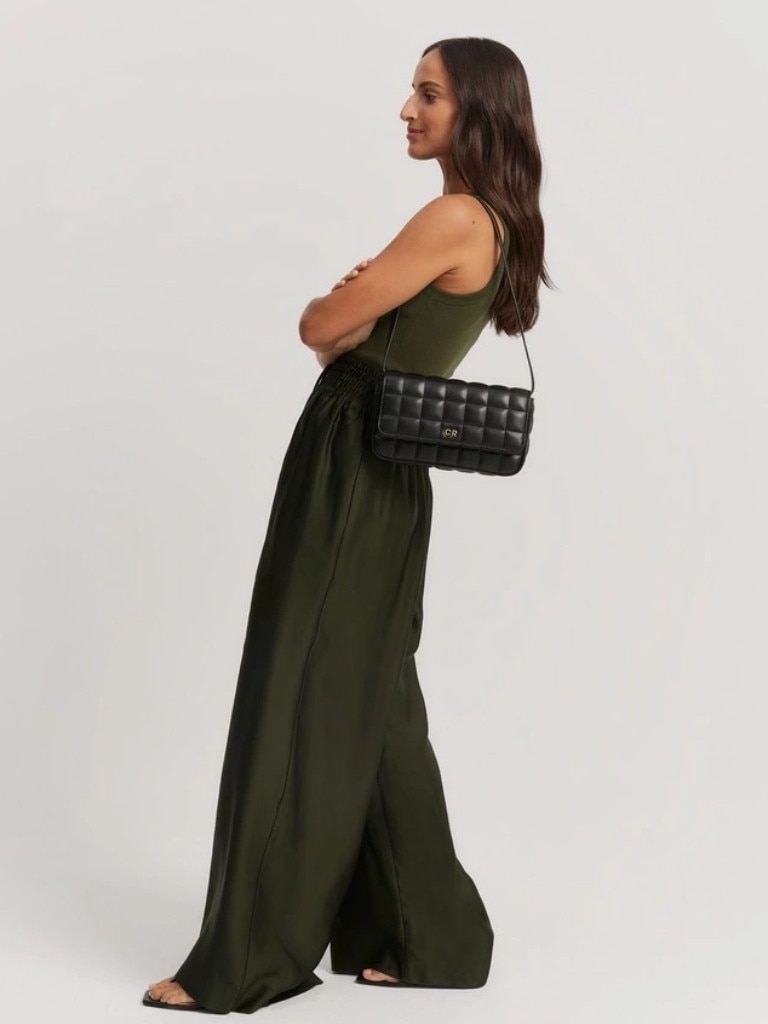 Country Road Recycled Polyester Soft Crossbody Bag in Dark Olive. Picture: Myer.