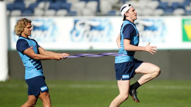 Charlie Constable, right, has been a standout over pre-season for Geelong.