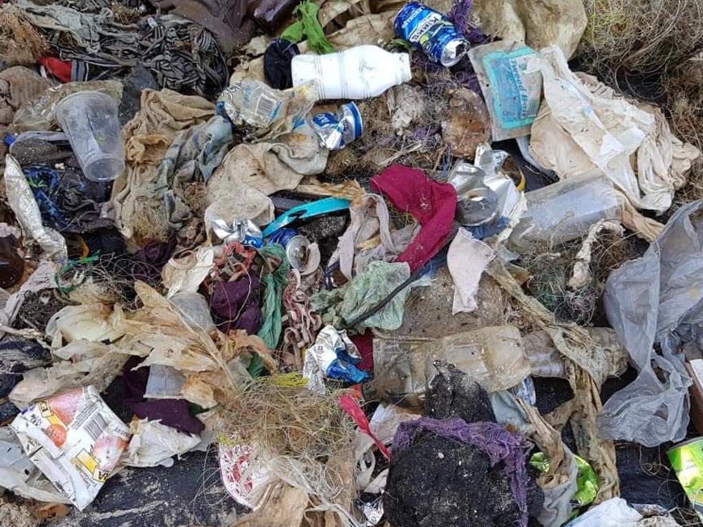 Environmental divers clean up the Gold Coast Seaway. This year they removed 1.75 tonnes from the waterways. Picture: supplied