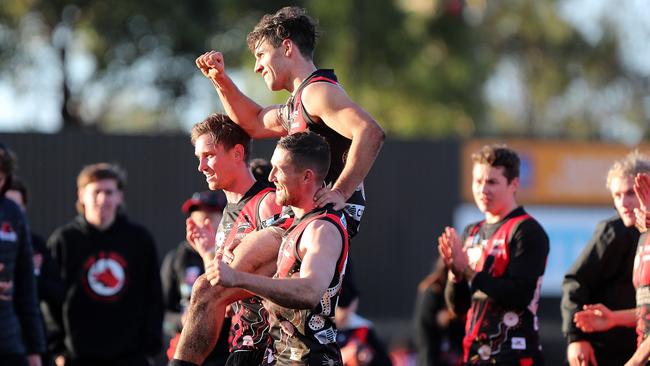 West Adelaide's Logan Hill had a huge influence in the victory over North Adelaide in his 150th league appearance. Picture: Deb Curtis/SANFL