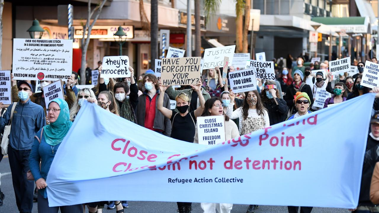 The decision regarding NZYQ overturned a decades-old precedent surrounding Australia’s immigration detention scheme. Pictured are protesters in Brisbane in 2020. Picture: NCA NewsWire / Dan Peled