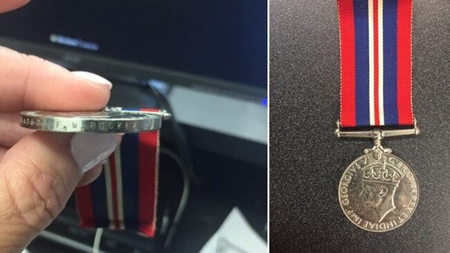 A lost war medal handed into Frankston police station on April 22.