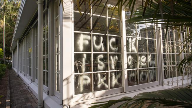 Chiswick restaurant was also sprayed with anti-Israel graffiti. Picture: NewsWire / Jeremy Piper