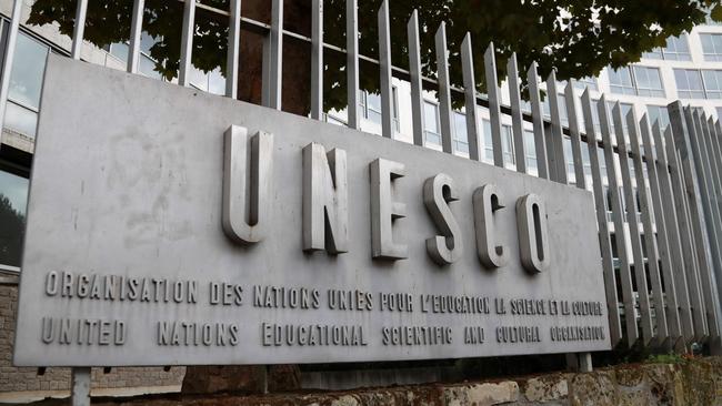 United Nations Educational, Scientific and Cultural Organisation (UNESCO) headquarters in Paris has removed the document as it is amended. Picture: AFP PHOTO / JACQUES DEMARTHON