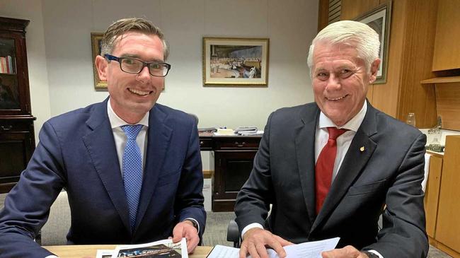 NSW Treasurer Dominic Perrottet and Tweed MP Geoff Provest. Picture: Supplied