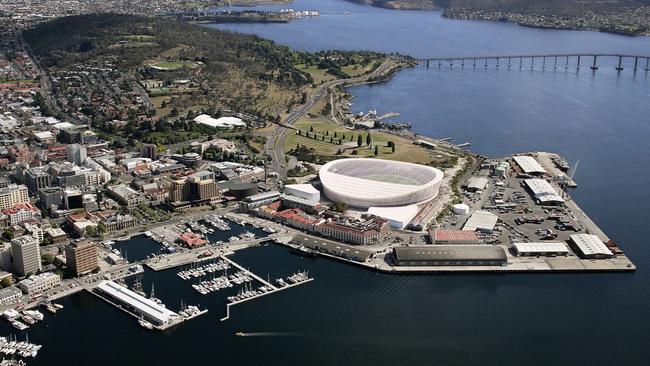 New designs of what Hobart's new AFL stadium at Macquarie Point could look like. Images supplied by AFL