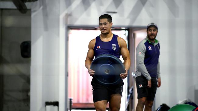 Roger Tuivasa-Sheck trains at Impact Gym in Erina.