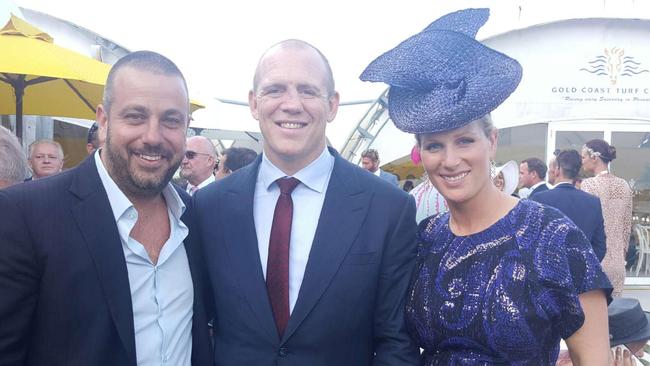 The Fish House owner Simon Gloftis at the GCTC with Mike Tindall and Zara Phillips.