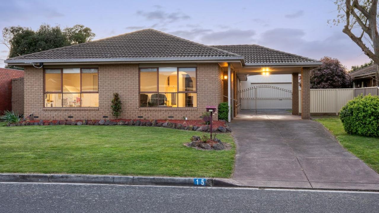 This four-bedroom house at 15 Cedar Ave, Alfredton, in Ballarat, is on the market for offers between $615,000 and $635,000.