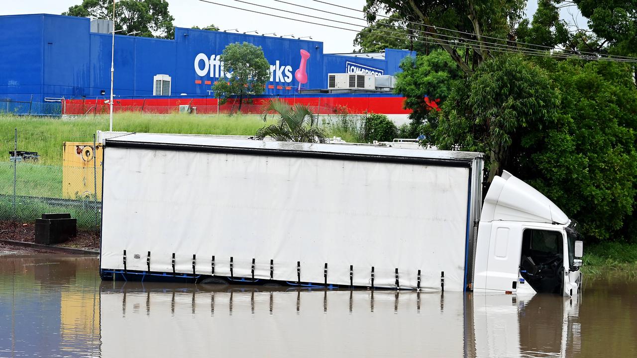 Streets flooded in Strathpine. Picture: John Gass